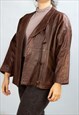 VINTAGE  LEATHER JACKET DANILO IN BROWN M