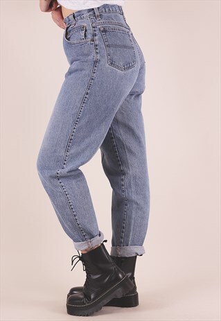 VINTAGE 90'S HIGH WAISTED BLUE DENIM MOM JEANS /AB8002