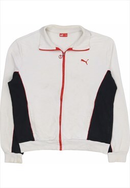 Vintage 90's Puma Sweatshirt Track Jacket Zip Up White,