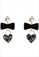 'MOLTEN HEART' EARRINGS BLACK NAVY
