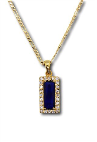 DEEP BLUE ZIRCON STONE NECKLACE