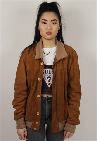 VINTAGE 90'S SUEDE BOMBER JACKET
