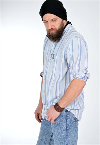 VINTAGE 90'S ARMANI JEANS STRIPED SHIRT