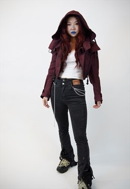 Burberry Prorsum Cropped Jacket with Hood 