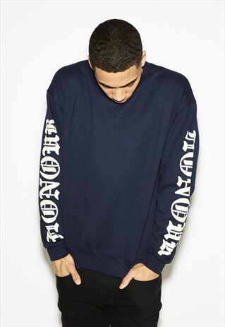 NAVY SLEEVES SWEAT