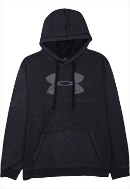 Vintage 90's Under Armour Hoodie Pullover Spellout Black