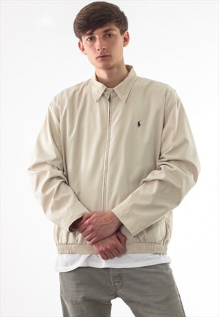 VINTAGE POLO RALPH LAUREN HARRINGTON 90S BEIGE