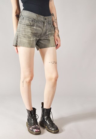 VINTAGE LEVI'S 511 DENIM SHORTS CHARCOAL GREY