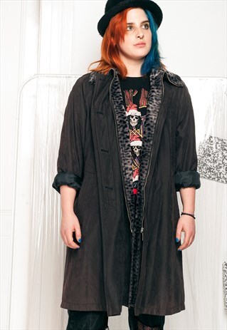 90S VINTAGE COAT W FAUX FUR LINING