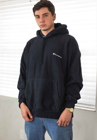 VINTAGE CHAMPION HOODIE SWEATSHIRT LOGO 90S XL 34.6