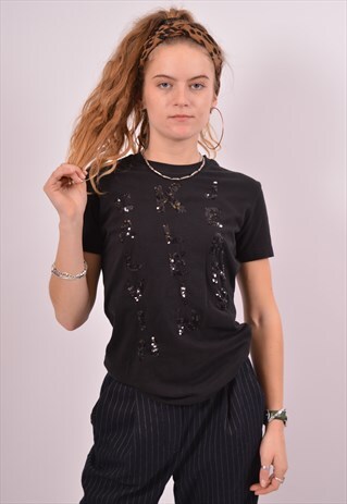 VINTAGE CALVIN KLEIN T-SHIRT TOP BLACK