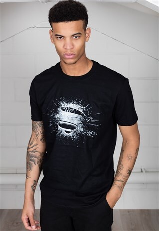 SUPERMAN MAN OF STEEL ERODED LOGO UNISEX T-SHIRT