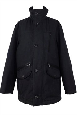 Pierre Cardin Mens Black Puffer Jacket Coat Streetwear