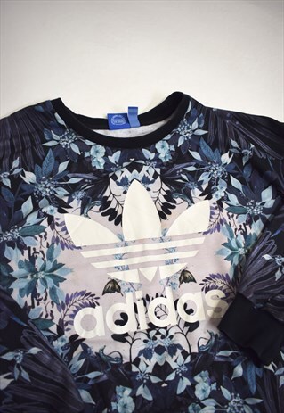 VINTAGE 90S ADIDAS PURPLE FLORAL JUMPER