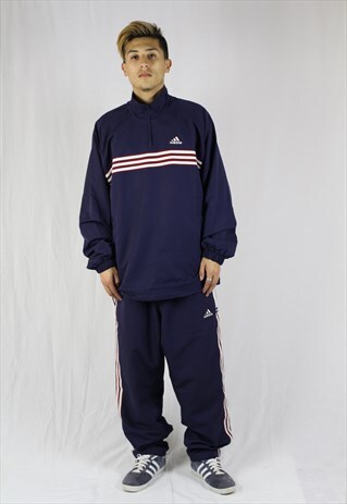 MENS VINTAGE ADIDAS TRACKSUIT LARGE BLUE SAMSUNG 90'S
