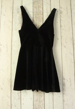 Vintage Black Monochrome Velvet Mini Shorts Playsuit Romper