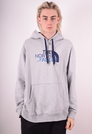 THE NORTH FACE MENS VINTAGE HOODIE JUMPER XXL GREY 90S