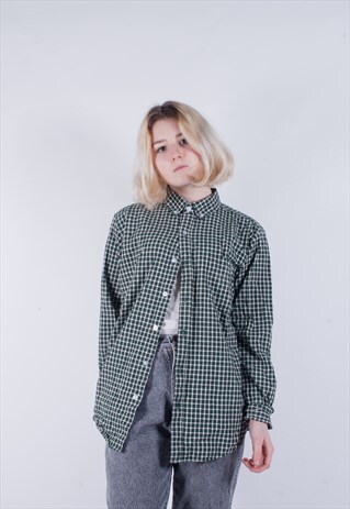 VINTAGE CHECK COTTON PLAID SHIRT