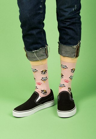 8 BIT PETS PINK SOCKS