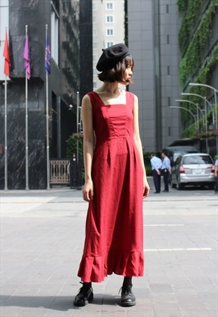KOREAN STYLE FISHTAIL DRESS IN RED