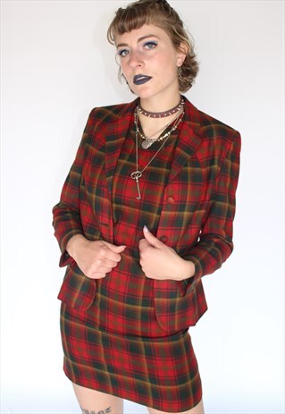 2 PEICE TARTAN TWEED DRESS SET