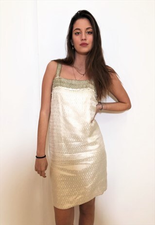 VINTAGE LUREX MIDI DRESS 60S SEQUIN EVENING