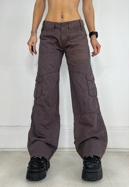 Vintage Y2k Cargo Trousers Grunge Utility Low Rise 90s Pants