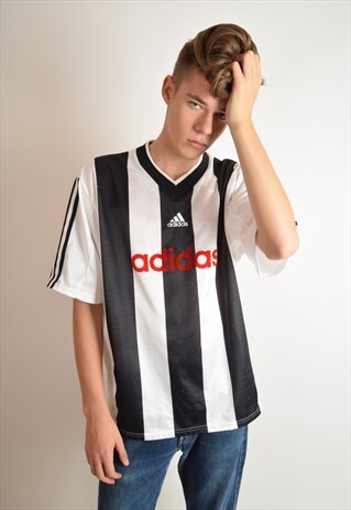 VINTAGE ADIDAS FOOTBALL SHIRT MADE IN UK (2721)