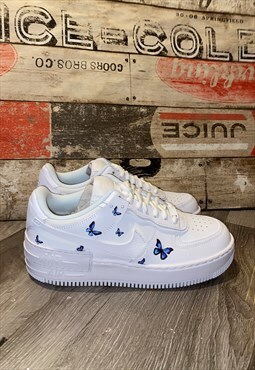 Nike custom Air Force 1 shadows - blue butterflies  