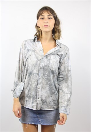 VINTAGE GREY PATTERNED SHIRT