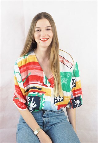 VINTAGE ABSTRACT ART PRINT BLOUSE