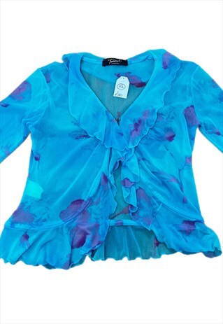 Y2K BLUE BLOUSE