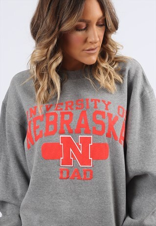 SWEATSHIRT JUMPER OVERSIZED UNIVERSITY LOGO PRINT 16-18 C8CU
