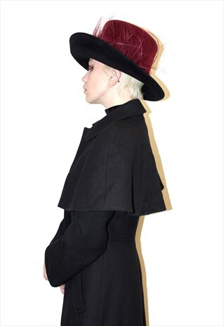 VINTAGE 80S RED WEDDING DESIGNER PUNK STYLE TOP HAT