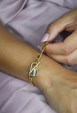 Gold Lock Bracelet