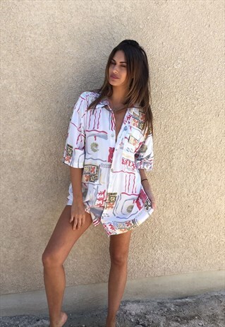 PATTERNED OVERSIZED RETRO VINTAGE UNISEX FESTIVAL SHIRT