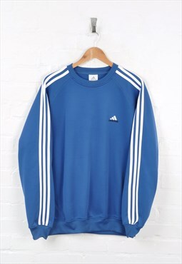 Vintage Adidas Sweater Blue Large CV11875
