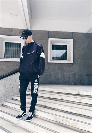 VINTAGE 90S PURPLE GREY NIKE TRACK JACKET