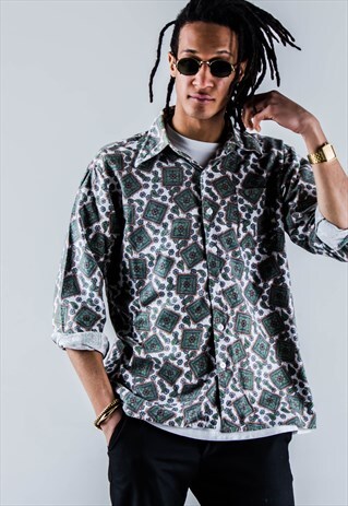 VINTAGE 90S LONGSLEEVE CRAZY PATTERN SHIRT