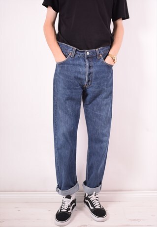 LEVI'S 501 MENS VINTAGE JEANS W34 L32 BLUE 90S
