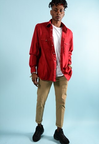 RED DENIM SHIRT