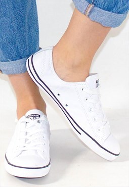 Retro Leather Low - Top White  Converse  UK4