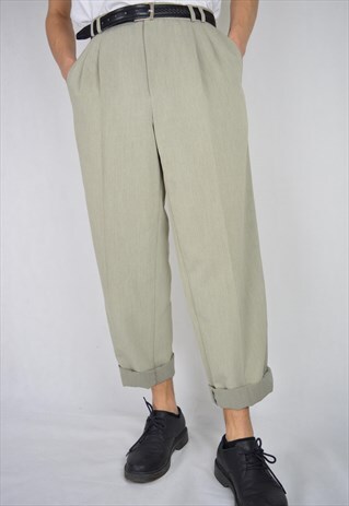 VINTAGE CREAM COLOUR REGULAR 80'S CLASSIC TROUSERS