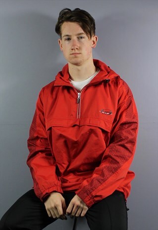 VINTAGE SERGIO TACCHINI WINDBREAKER IN RED WITH PRINTED LOGO