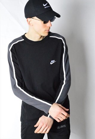 VINTAGE 90S BLACK NIKE LONG SLEEVE SHIRT
