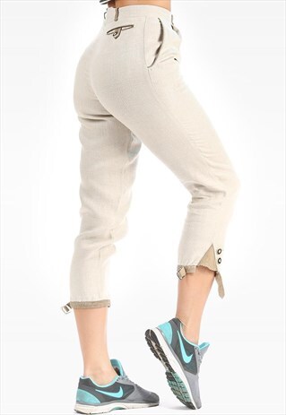 LINEN BREECHES PANTS TAPERED TROUSERS