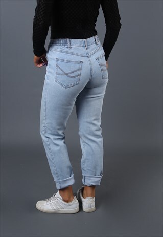 JEANS STRAIGHT LEG MID WAISTED VINTAGE DENIM UK 10 (L6BM)