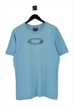 Vintage Oakley Blue Logo Tee Shirt