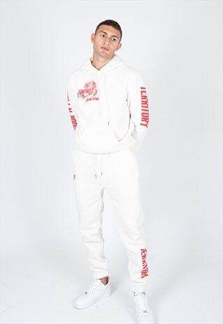 TERRITORY TIGER PRINT JOGGERS IN OFF WHITE