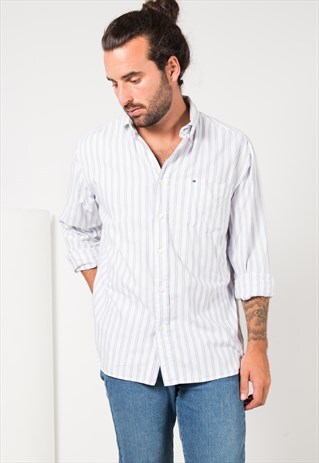 VINTAGE 80'S TOMMY HILFIGER COTTON SHIRT / S4242
